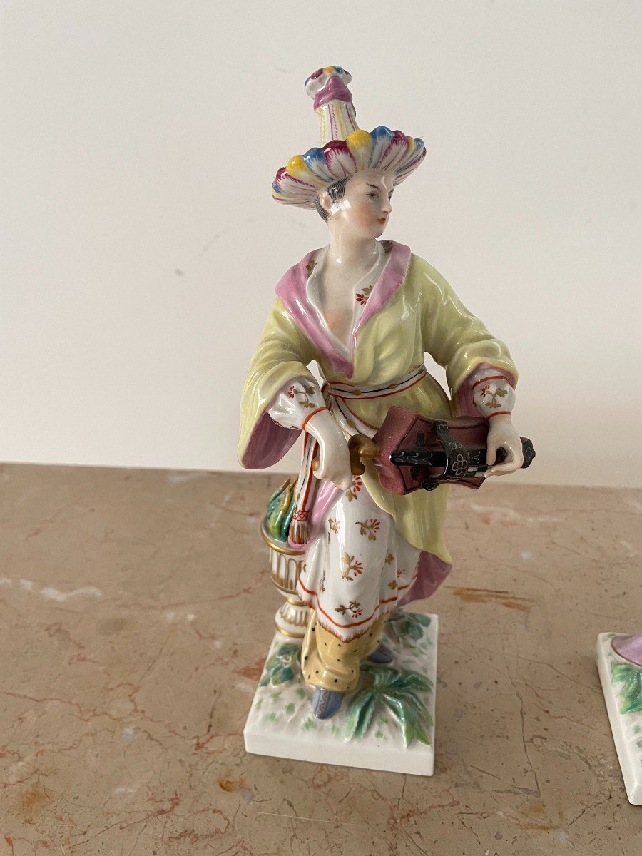 Pair Of Polychrome Porcelain Characters “malabar And Malabarin”-photo-5