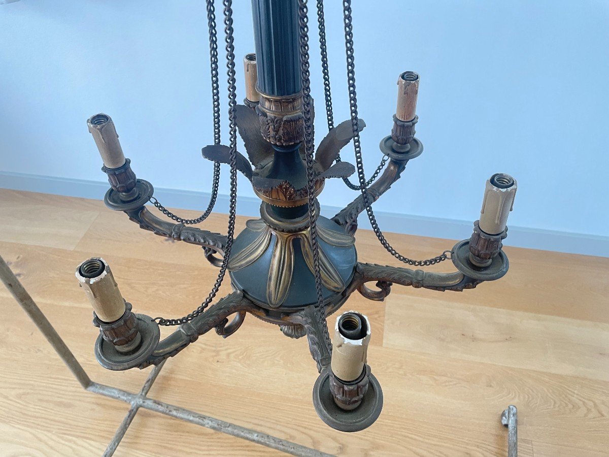 19th Century Empire Bronze Chandelier-photo-3