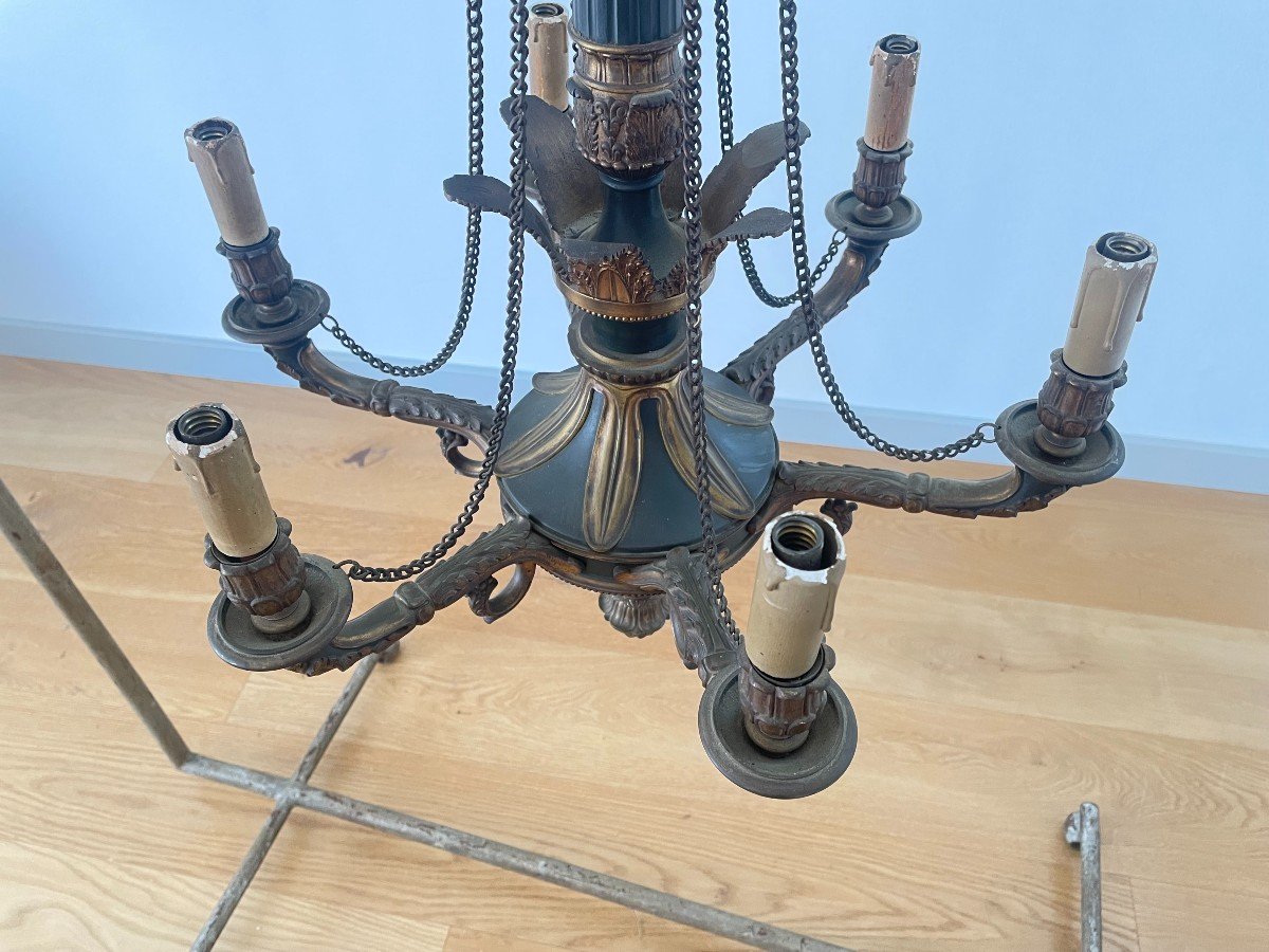 19th Century Empire Bronze Chandelier-photo-1