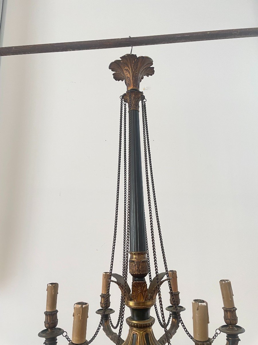 19th Century Empire Bronze Chandelier-photo-3