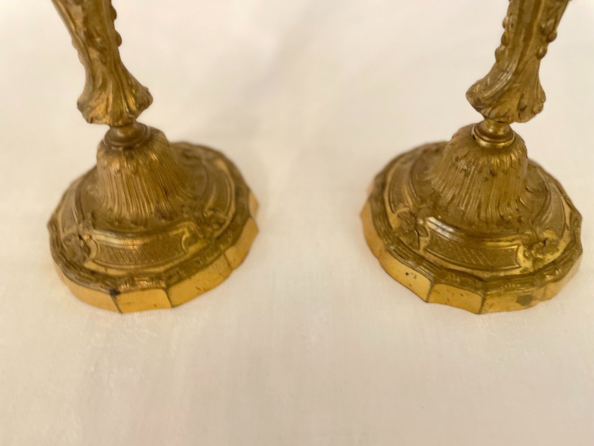 Pair Of Louis XV Bronze Candlesticks-photo-2
