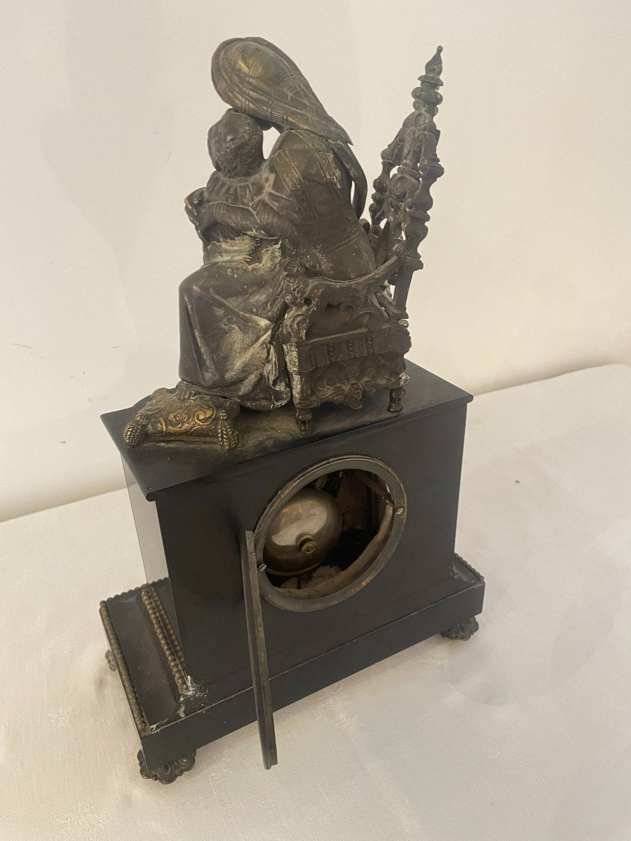 19th Century Marble And Bronze Clock-photo-4