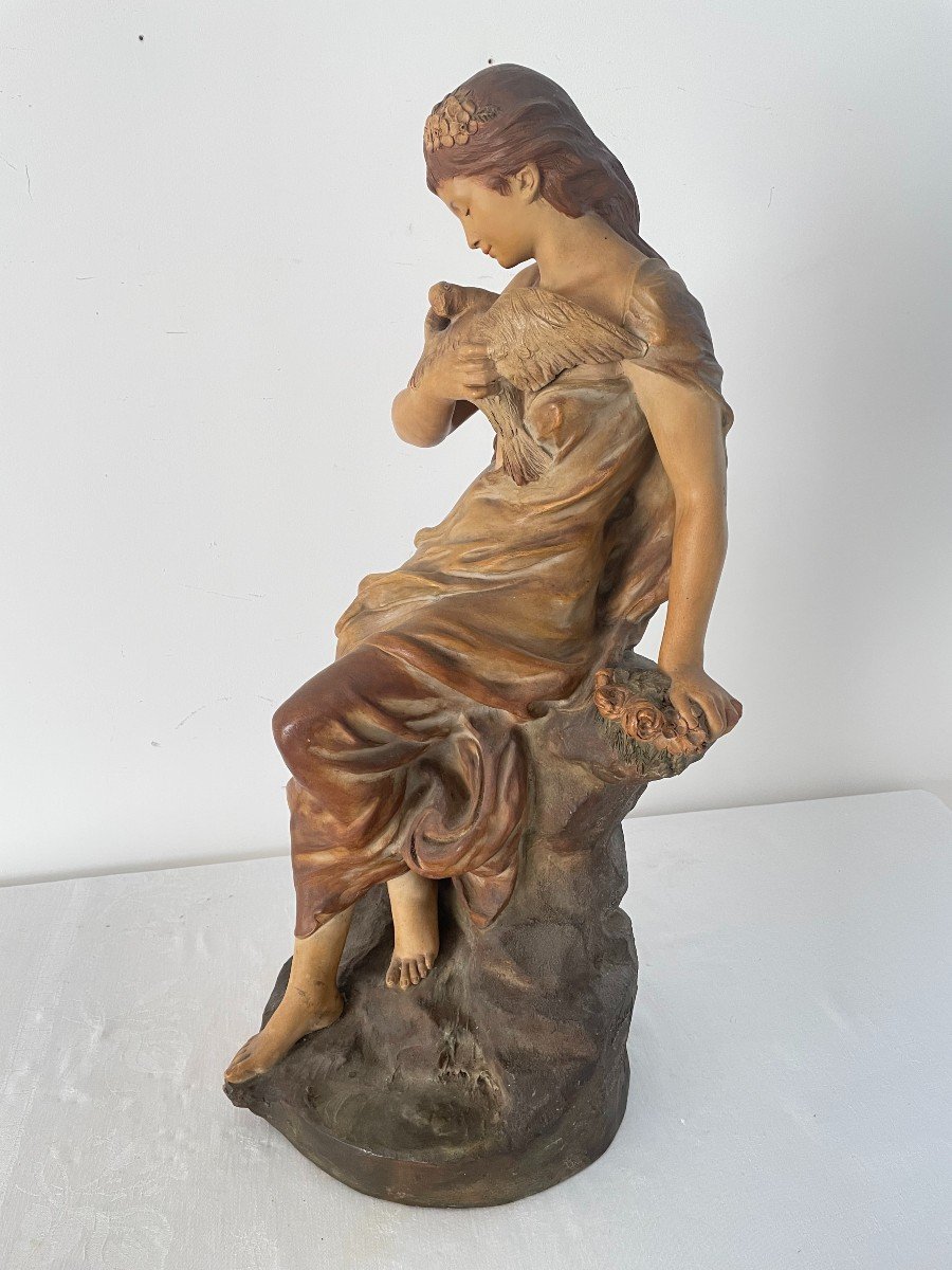 Terracotta Sculpture Signed Foretay Alfred Jean (1861-1944)-photo-4