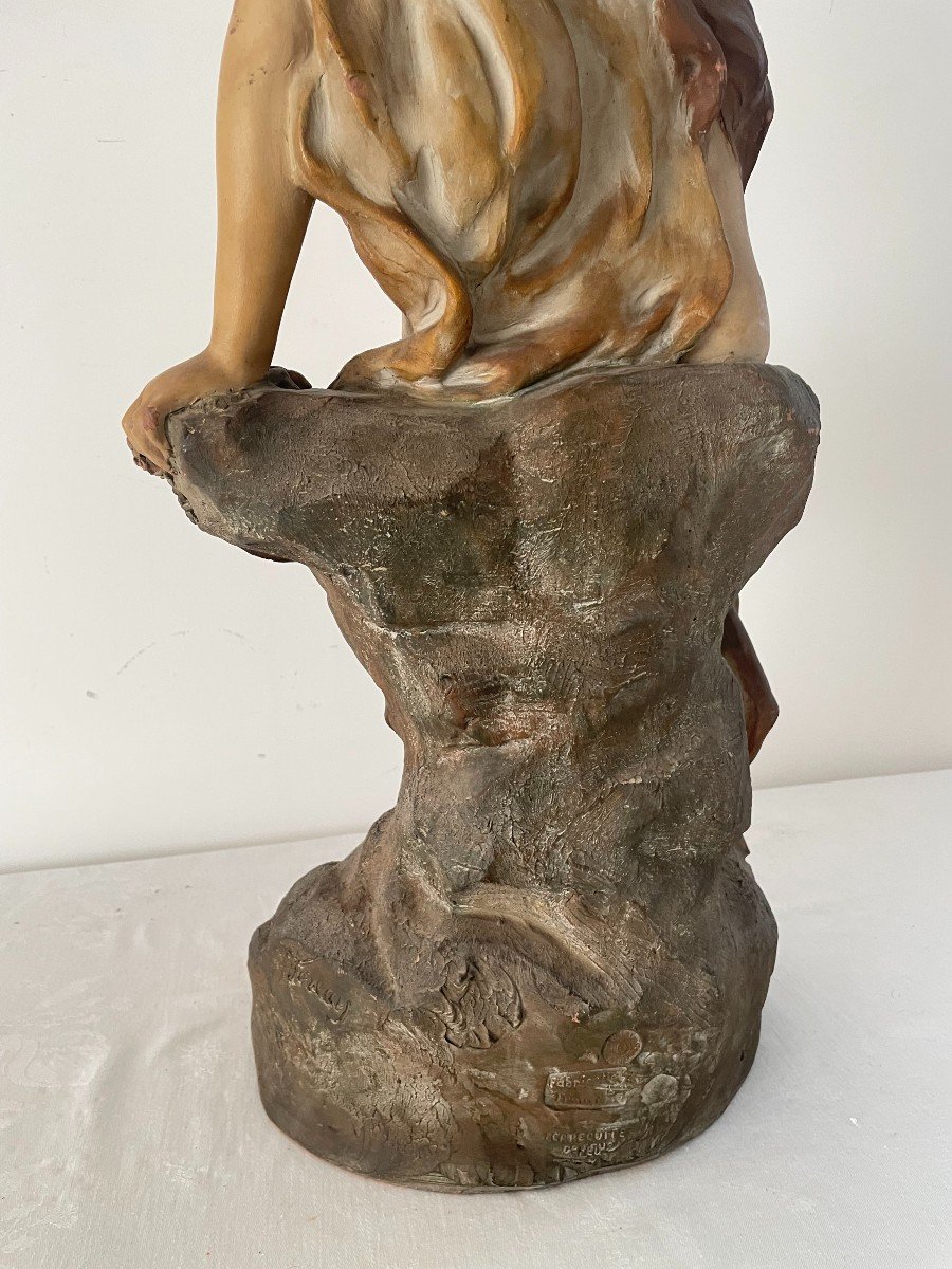 Terracotta Sculpture Signed Foretay Alfred Jean (1861-1944)-photo-4