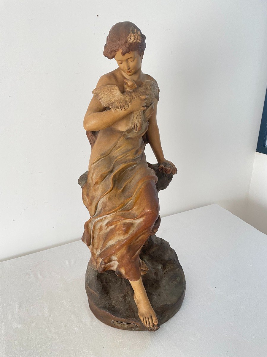 Terracotta Sculpture Signed Foretay Alfred Jean (1861-1944)