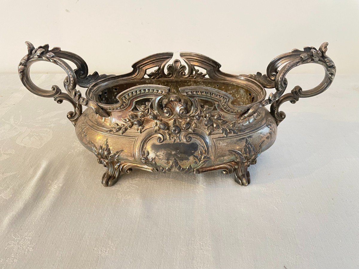 Rock Style Silver Metal Planter