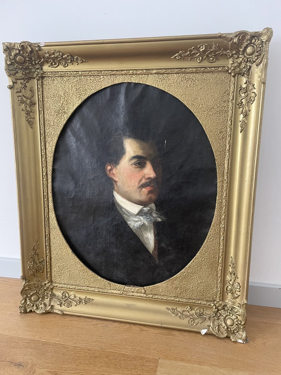 PORTRAIT D'HOMME XIX SIECLE-photo-3