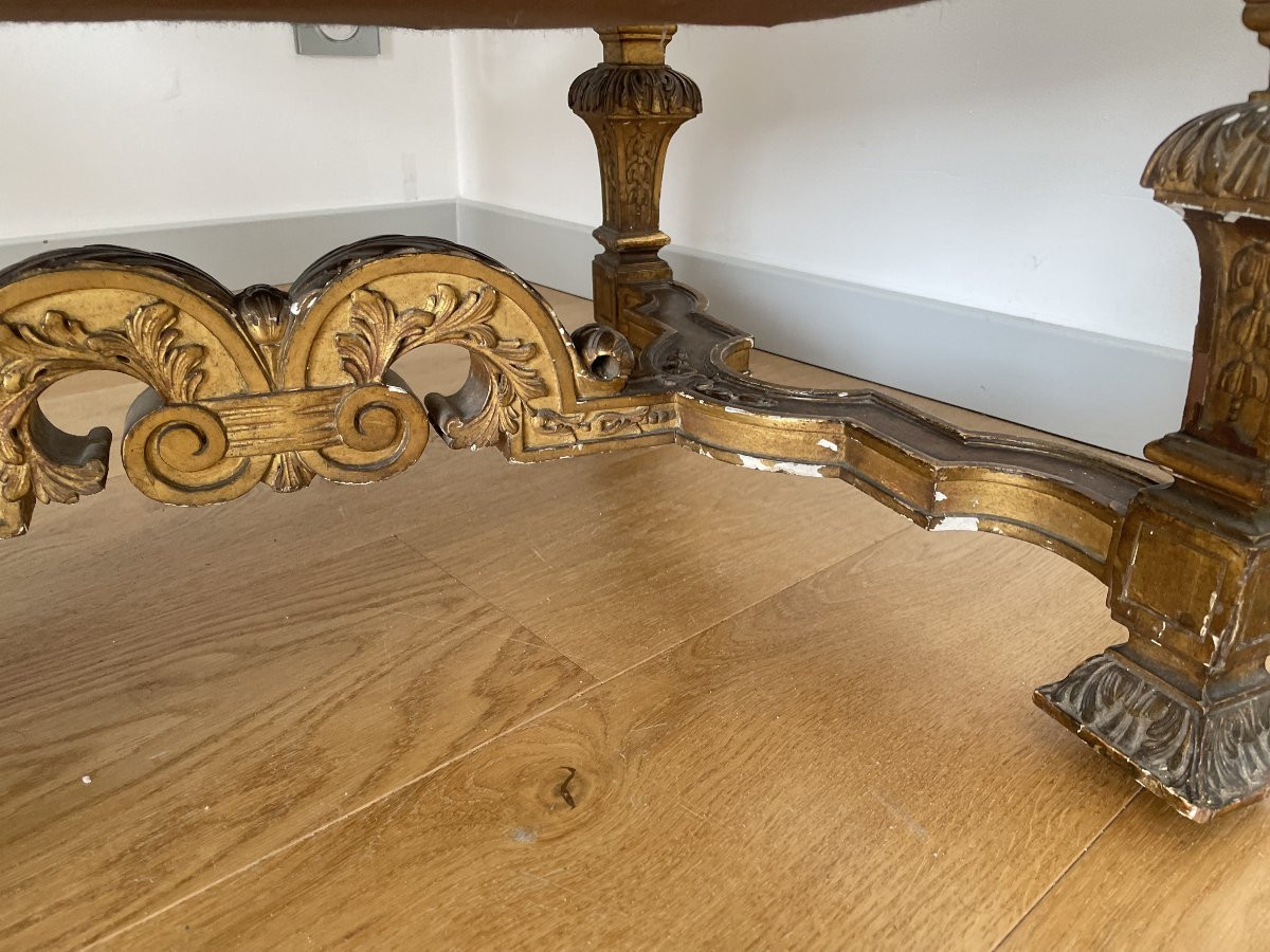 Pair Of Louis XIV Armchairs In Giltwood-photo-3