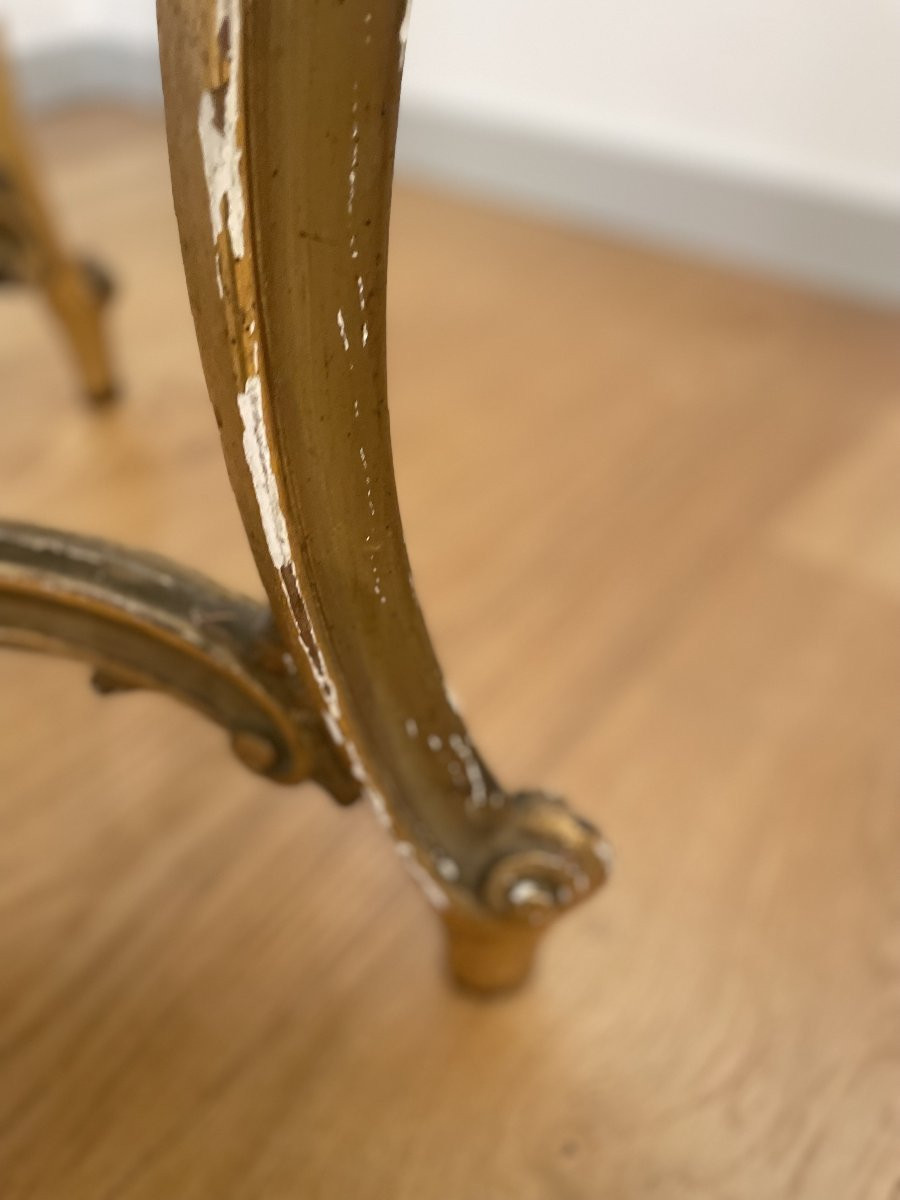 TABLE DE SALON LOUIS XV EN BOIS DORE-photo-4