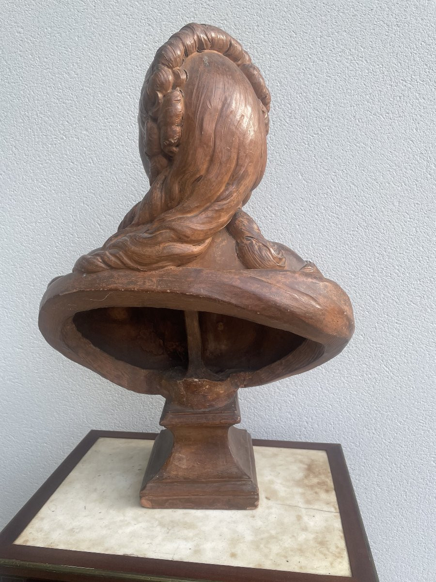 COMTESSE DU BARRY GRAND BUSTE EN TERRE CUITE XIX SIECLE-photo-2