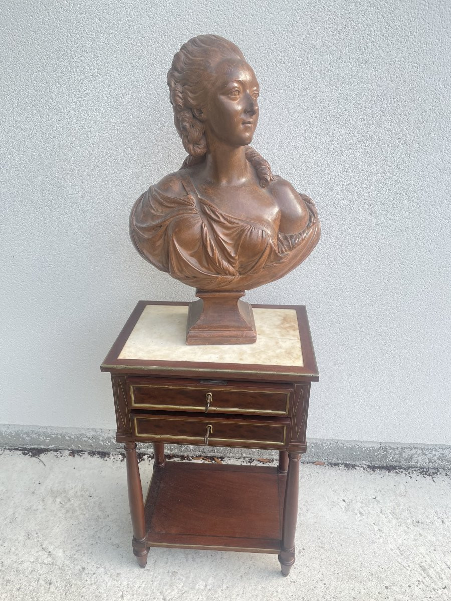 COMTESSE DU BARRY GRAND BUSTE EN TERRE CUITE XIX SIECLE-photo-4