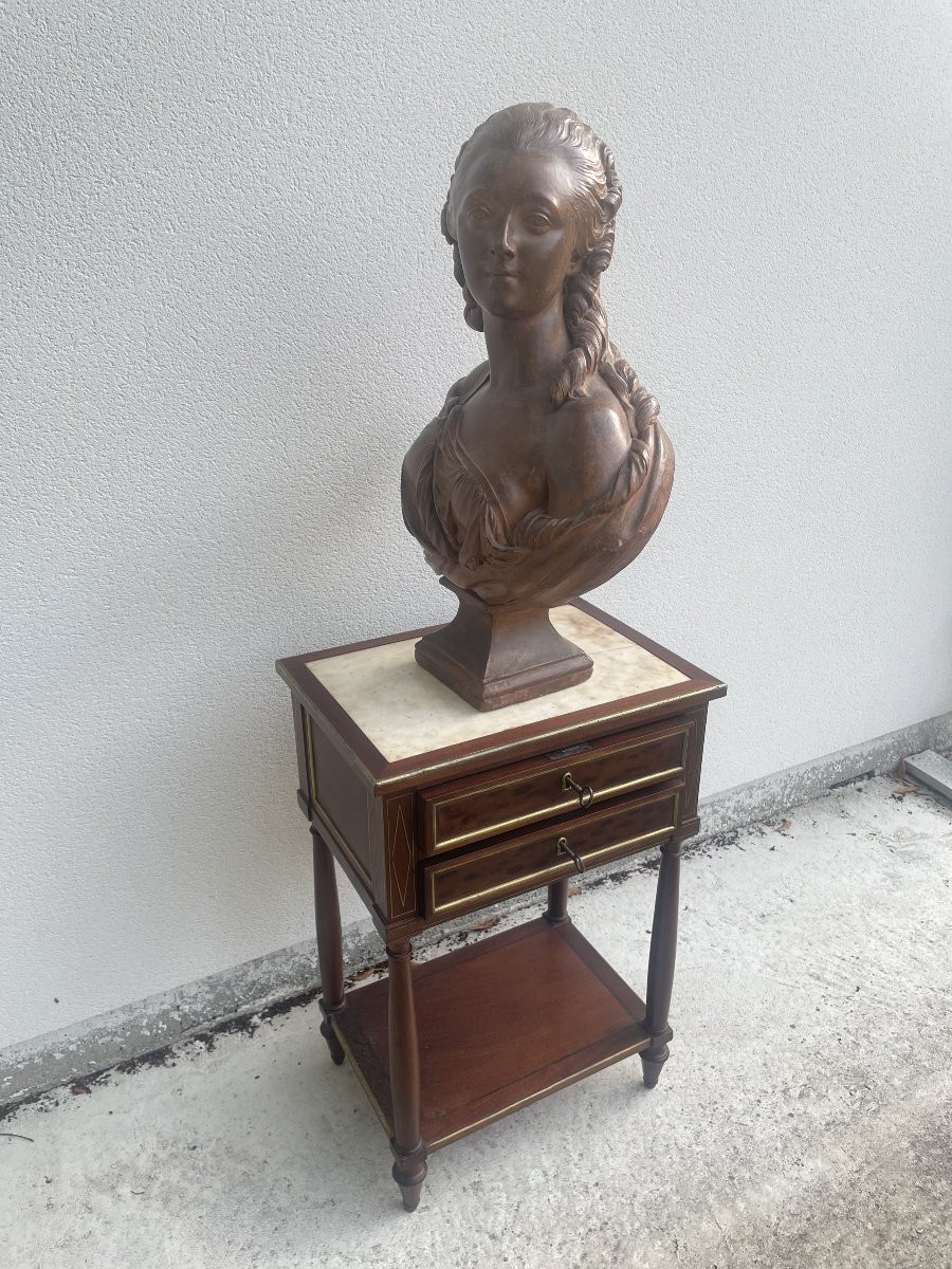 COMTESSE DU BARRY GRAND BUSTE EN TERRE CUITE XIX SIECLE-photo-5