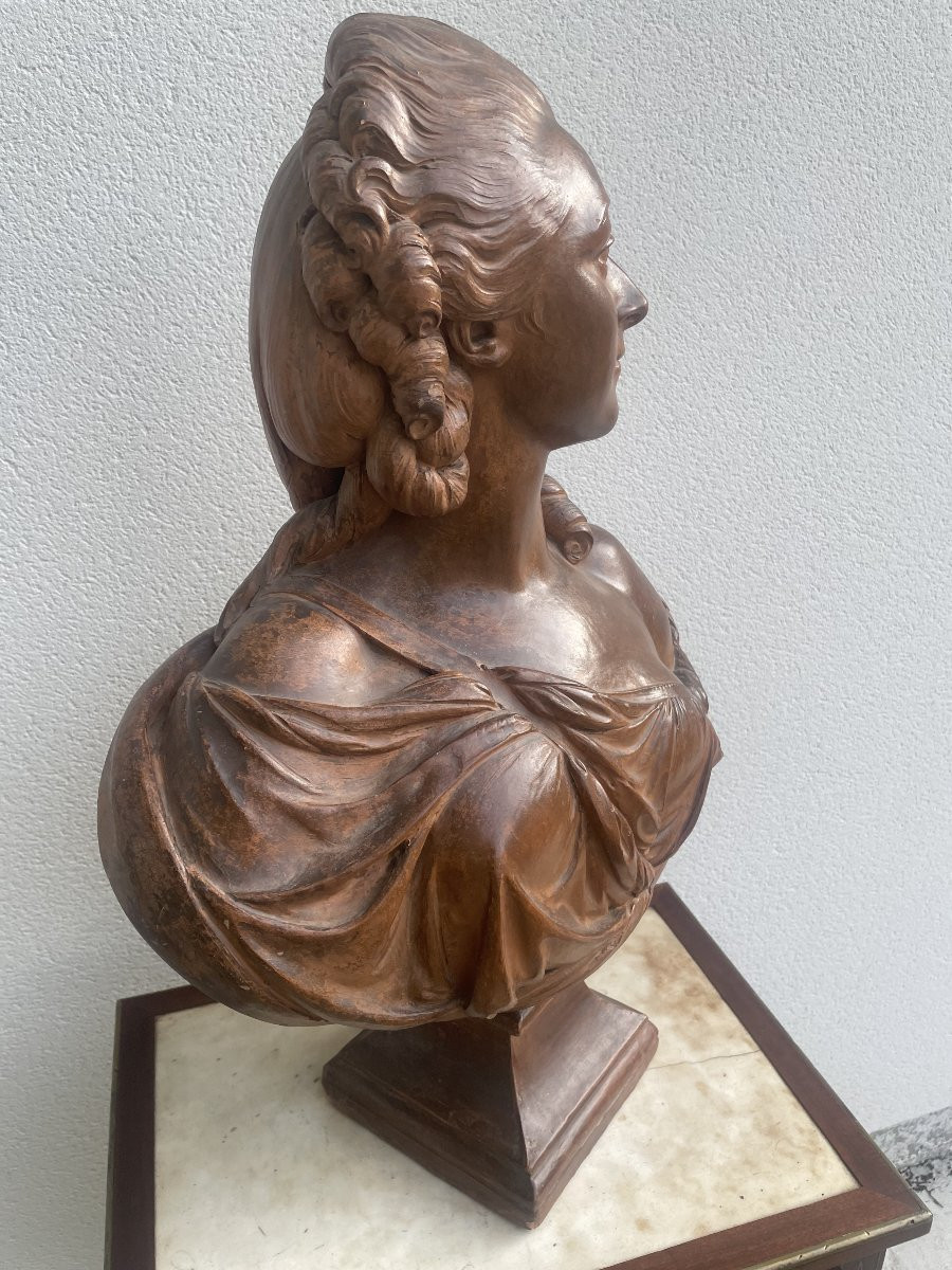 COMTESSE DU BARRY GRAND BUSTE EN TERRE CUITE XIX SIECLE-photo-6