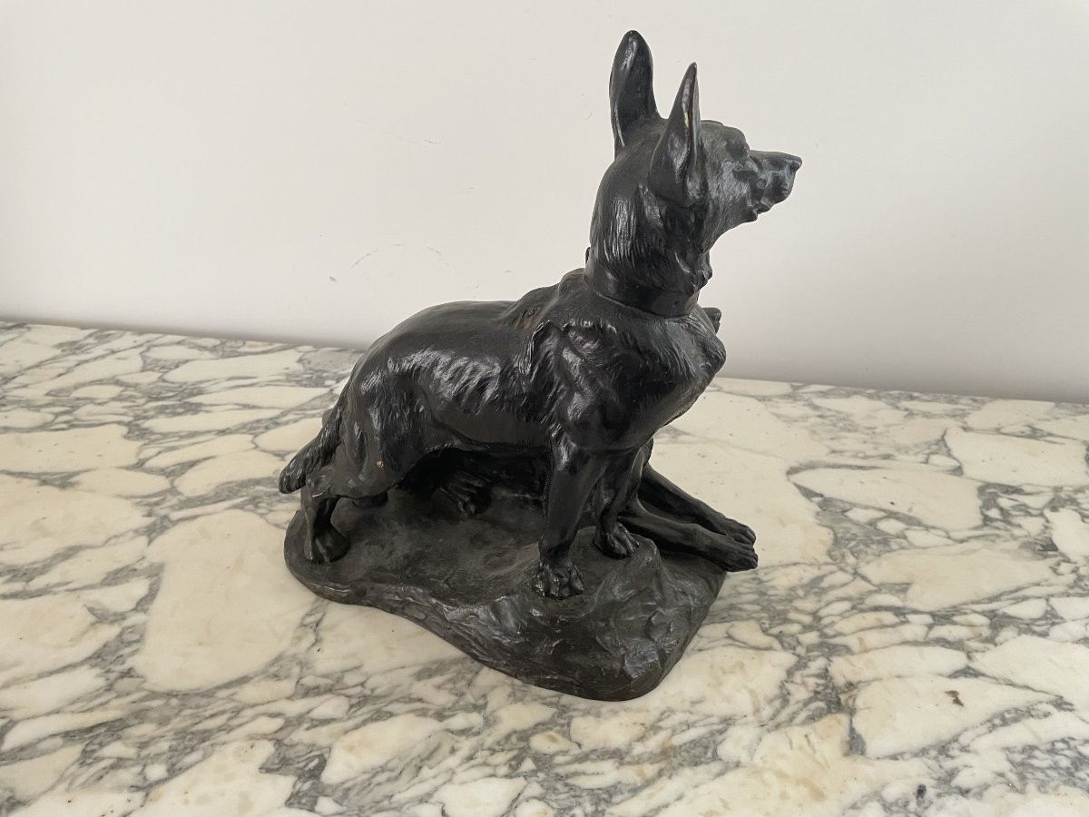 SCULPTURE EN BRONZE  LES CHIENS CARTIER THOMAS (1879-1943)-photo-3