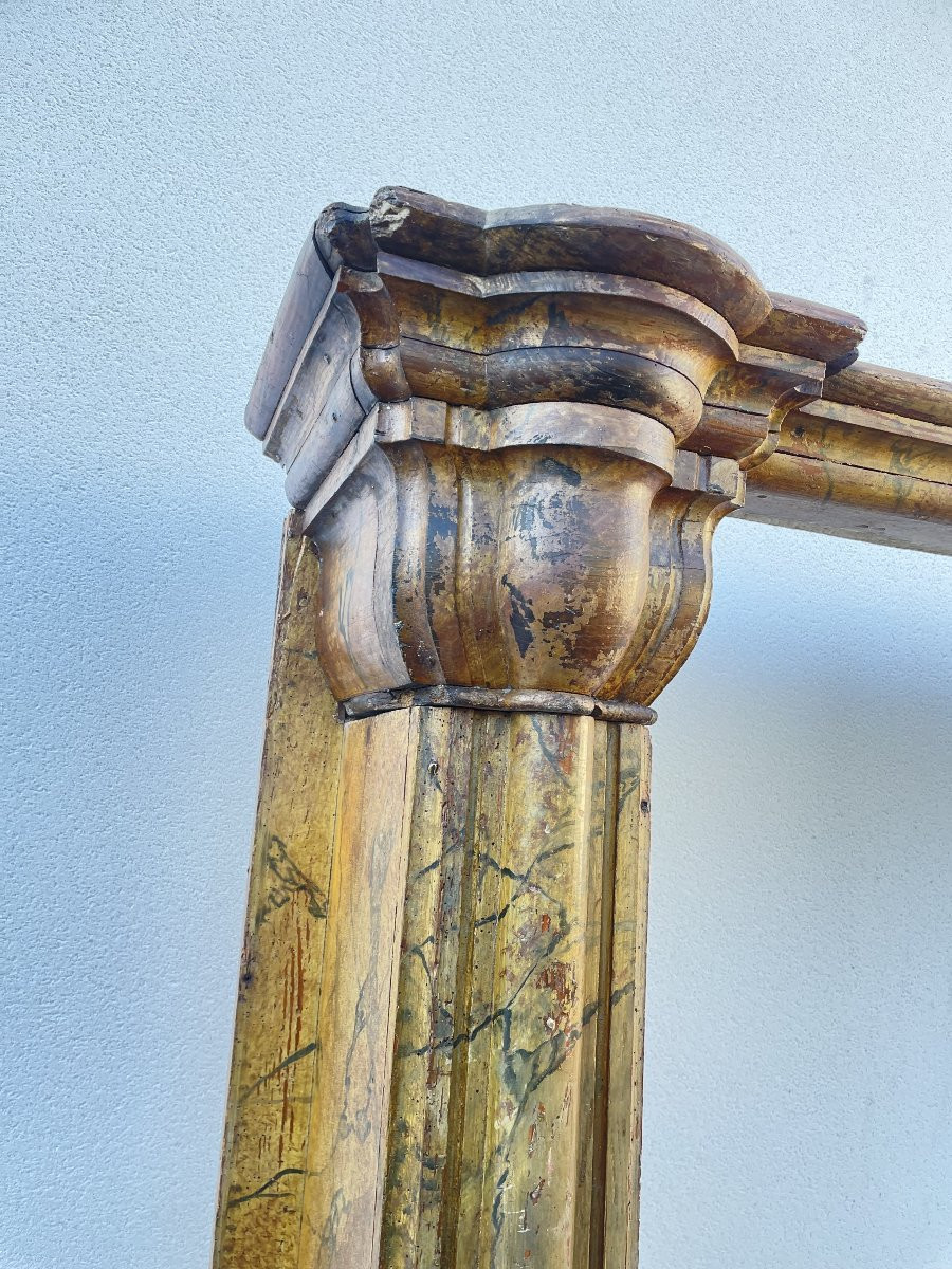 Large Faux Marble Fireplace From The 18th Century-photo-6