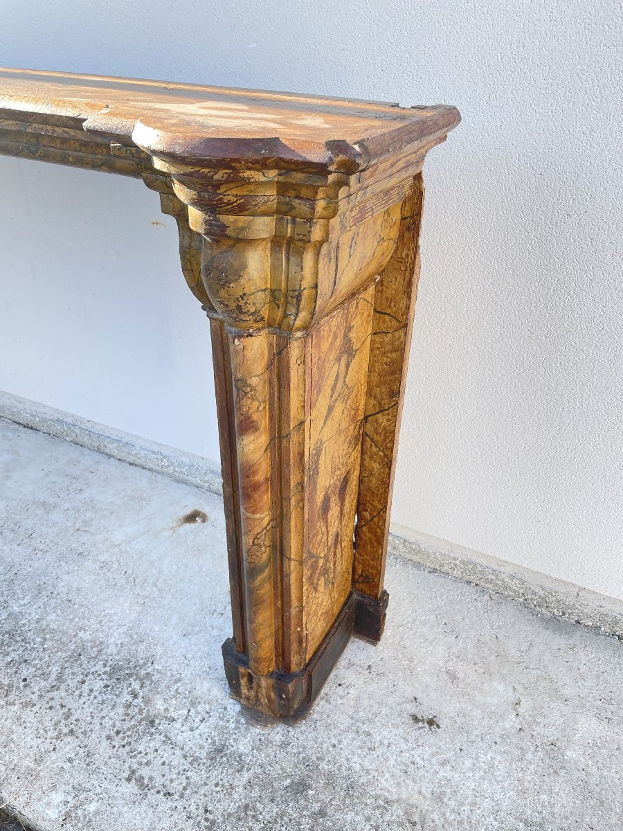 Large Faux Marble Fireplace From The 18th Century-photo-7