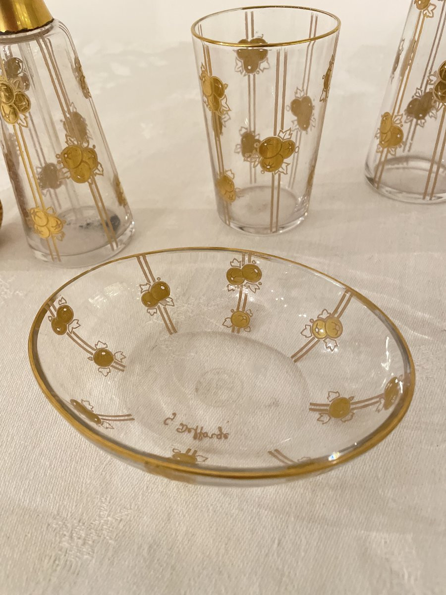 Baccarat Defforge Engraved And Gold Crystal Toiletry Set-photo-7