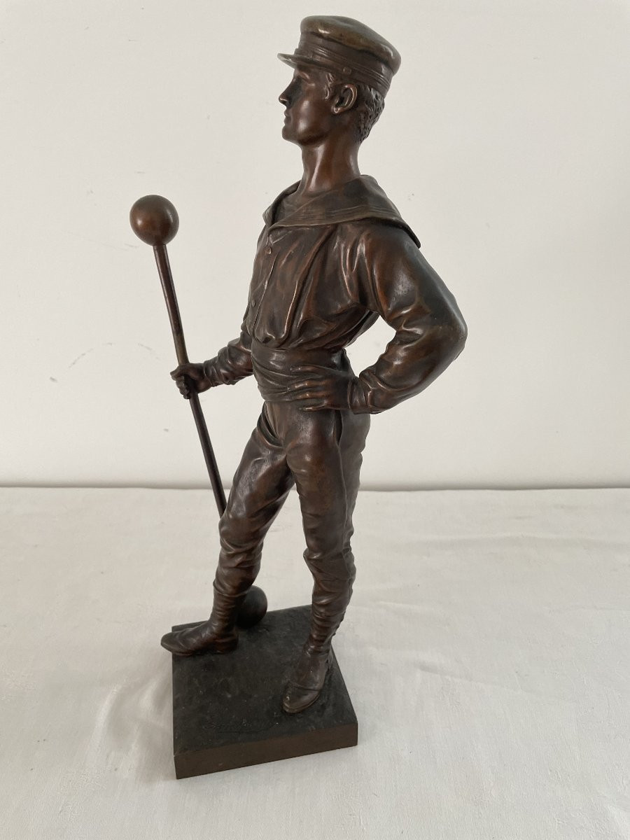 Drouot Edouard (1859-1945) The Weightlifter Bronze-photo-2