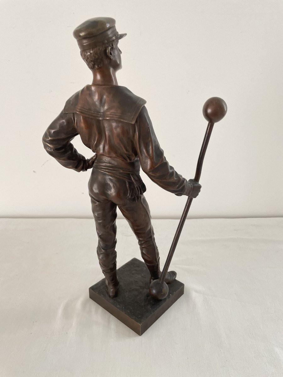 Drouot Edouard (1859-1945) The Weightlifter Bronze-photo-4