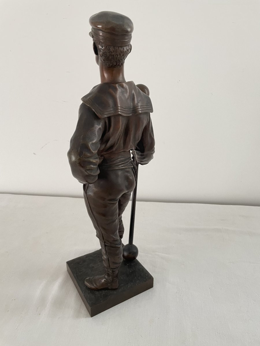 Drouot Edouard (1859-1945) The Weightlifter Bronze-photo-1