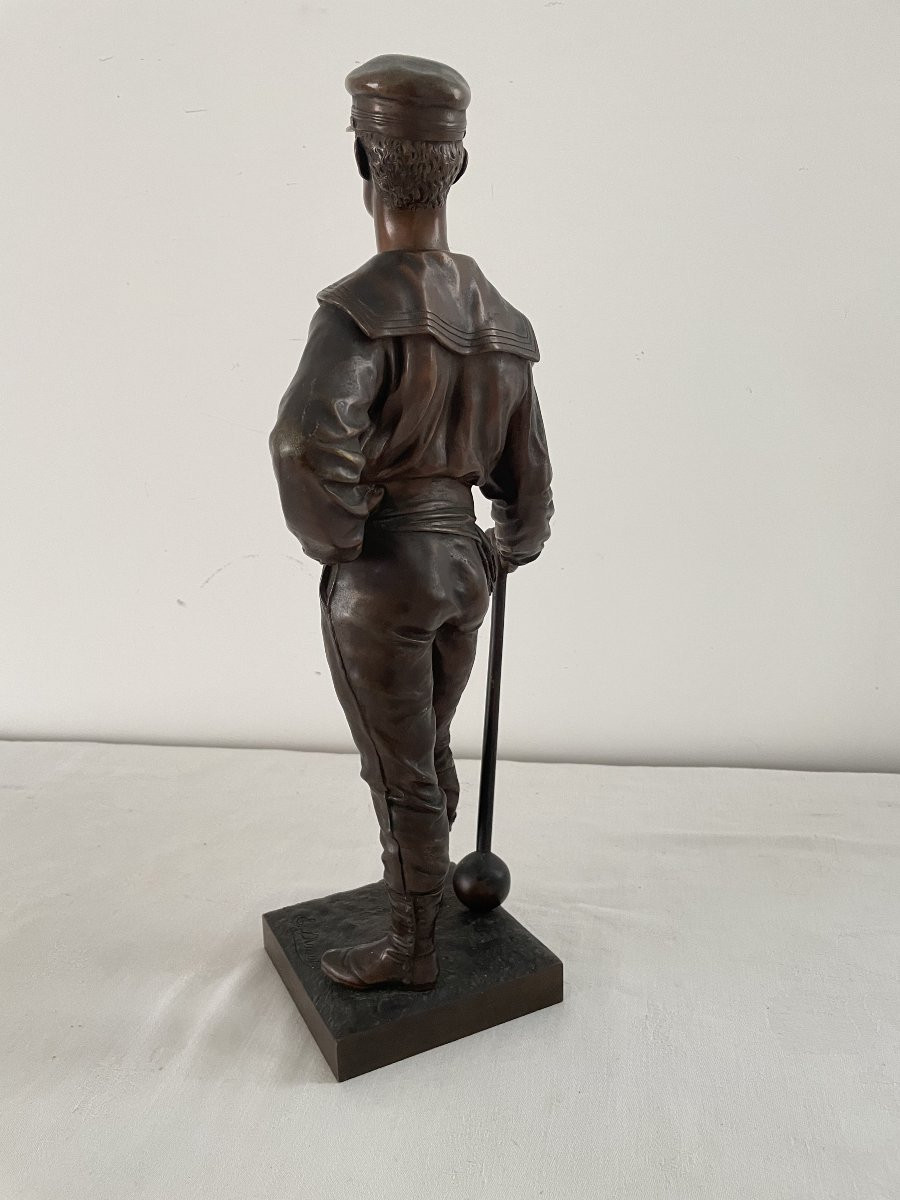 Drouot Edouard (1859-1945) The Weightlifter Bronze-photo-2