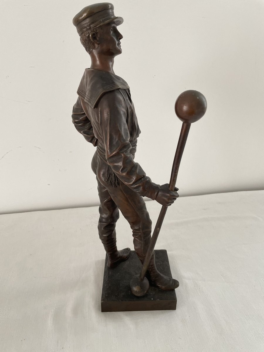 Drouot Edouard (1859-1945) The Weightlifter Bronze-photo-3