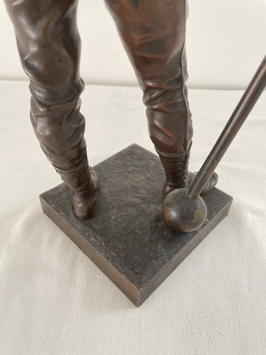 Drouot Edouard (1859-1945) The Weightlifter Bronze-photo-4