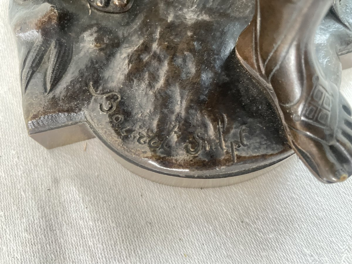 Bouret Eutrope (1833-1906) Diane Huntress Bronze-photo-6