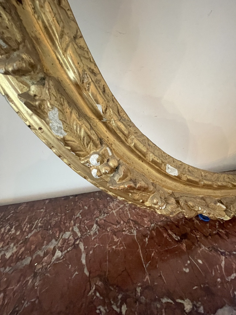 GRAND CADRE EN BOIS DORÉ D’ÉPOQUE XVIII SIECLE -photo-4