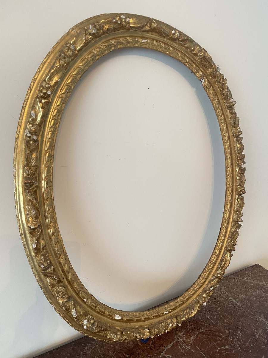 GRAND CADRE EN BOIS DORÉ D’ÉPOQUE XVIII SIECLE -photo-7