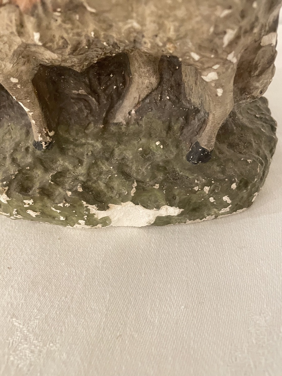 BERGER DE CRÈCHE EN PLÂTRE XIX SIÈCLE -photo-2