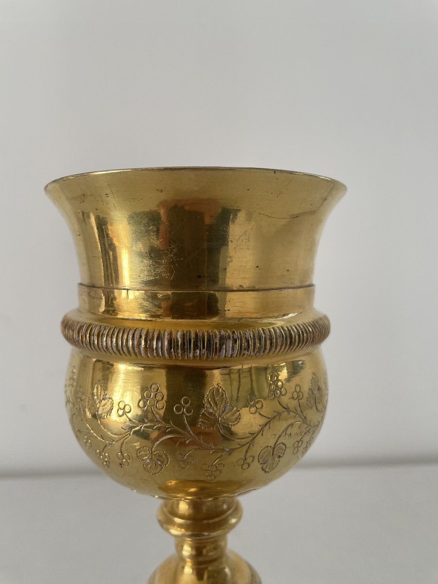 CALICE EN BRONZE DORE XIX SIECLE -photo-2