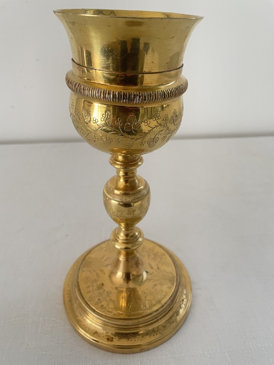 CALICE EN BRONZE DORE XIX SIECLE -photo-6