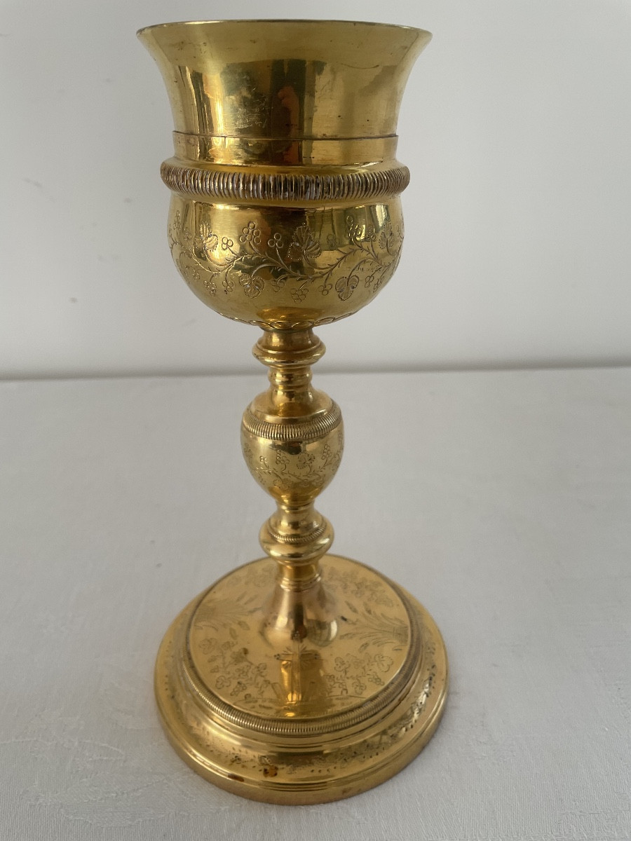 CALICE EN BRONZE DORE XIX SIECLE 