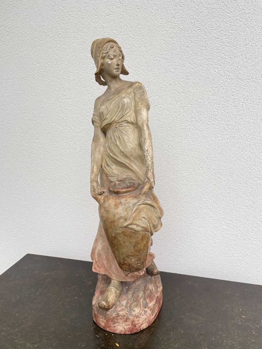 LA PORTEUSE D’EAU EN TERRE CUITE (GOLDSCHEIDER FRIEDRICH)-photo-3