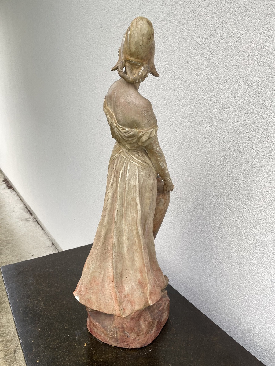 LA PORTEUSE D’EAU EN TERRE CUITE (GOLDSCHEIDER FRIEDRICH)-photo-7
