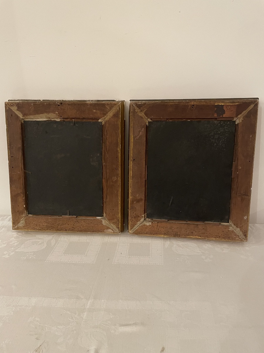 ÉCOLE FLAMANDE SCÈNE D’INTERIEURS PAIRE D’HUILE SUR CUIVRE XIX SIECLE -photo-4