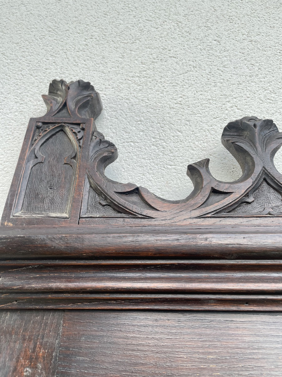 PORTE MANTEAUX NÉOGOTHIQUE EN CHÊNE -photo-3