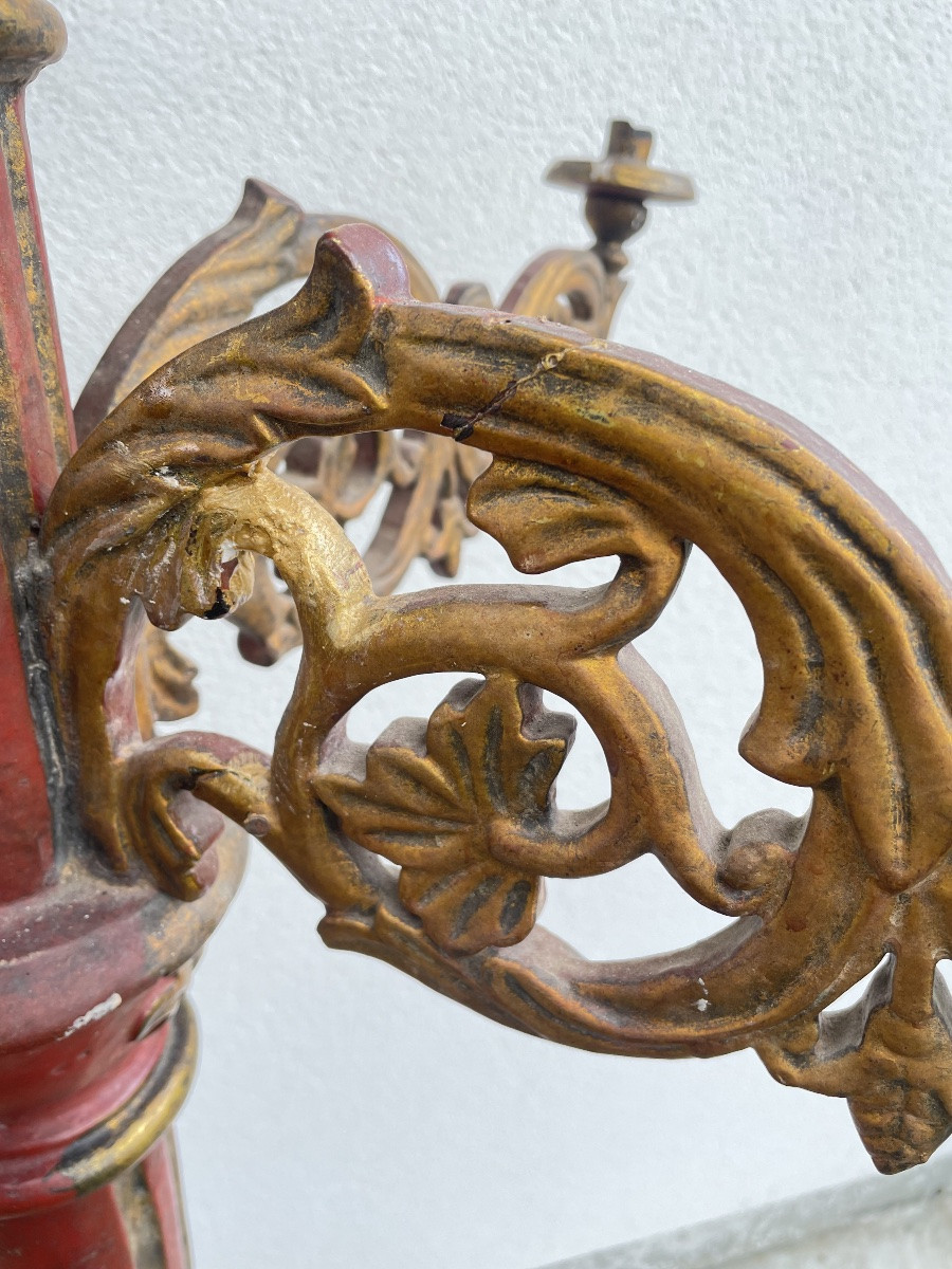 TORCHÈRE EN BOIS SCULPTÉ D’ÉPOQUE XIX SIÈCLE -photo-7