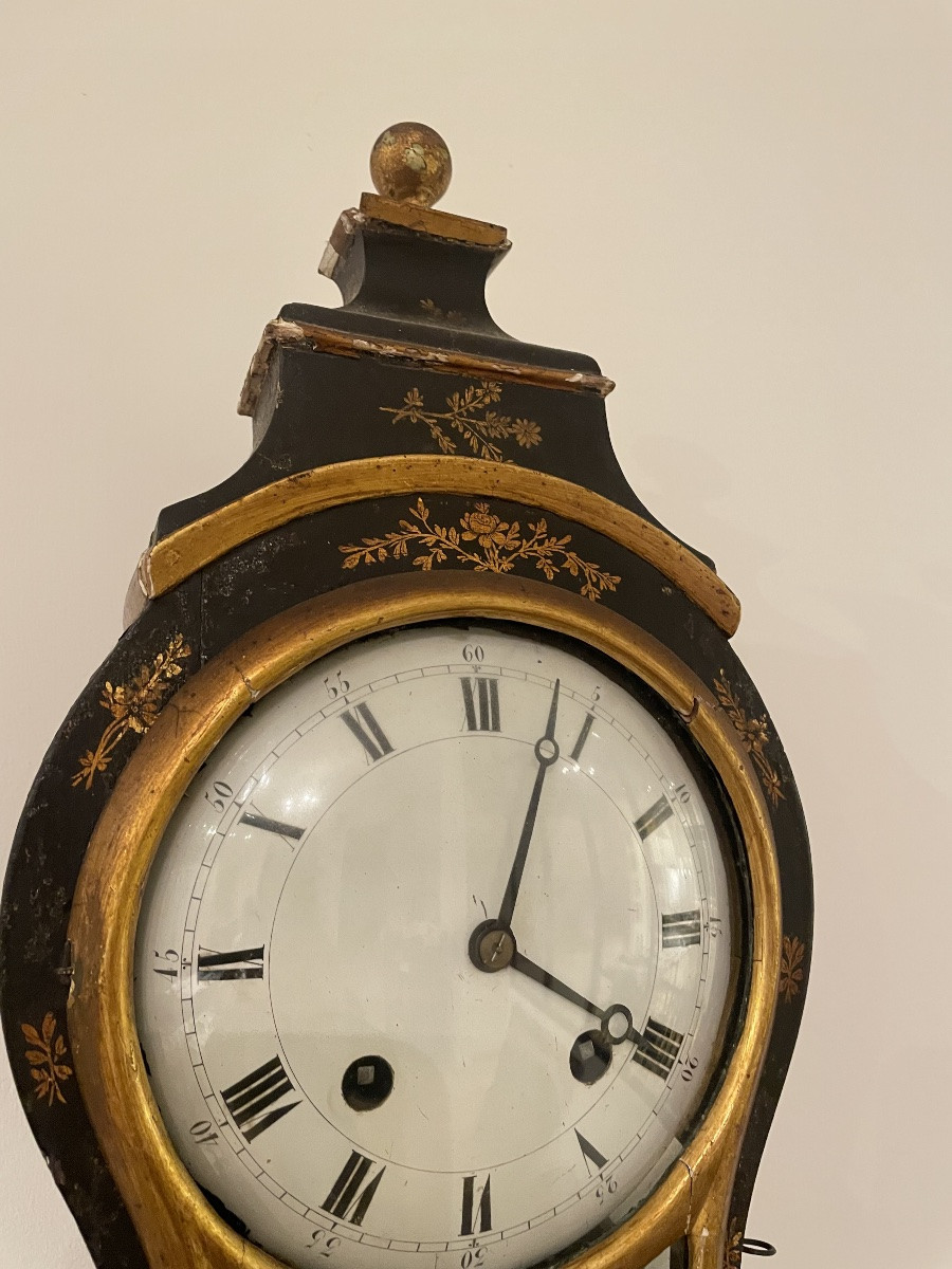 19th Century Painted Wooden Cartel Clock -photo-2