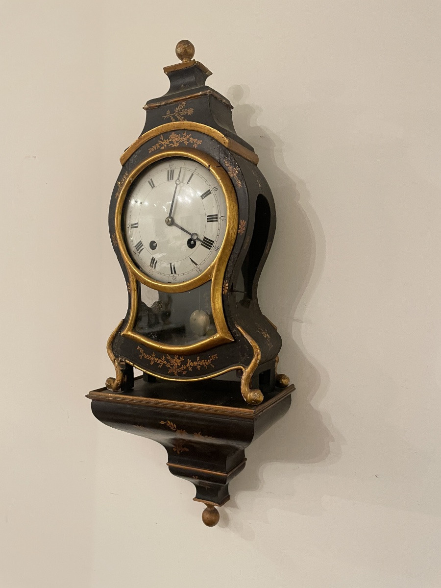 19th Century Painted Wooden Cartel Clock -photo-4