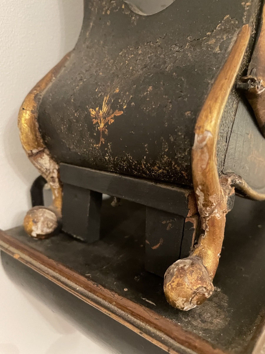 19th Century Painted Wooden Cartel Clock -photo-1