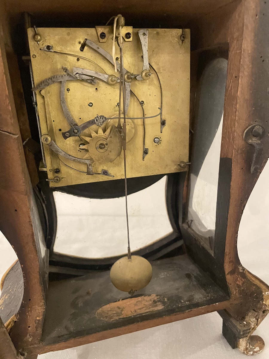 19th Century Painted Wooden Cartel Clock -photo-3