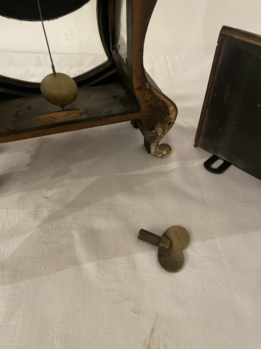 19th Century Painted Wooden Cartel Clock -photo-4