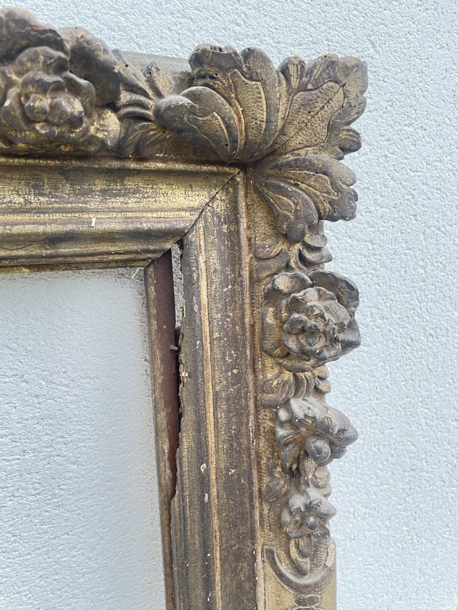Grand cadre en bois d’époque XVIII siècle -photo-1
