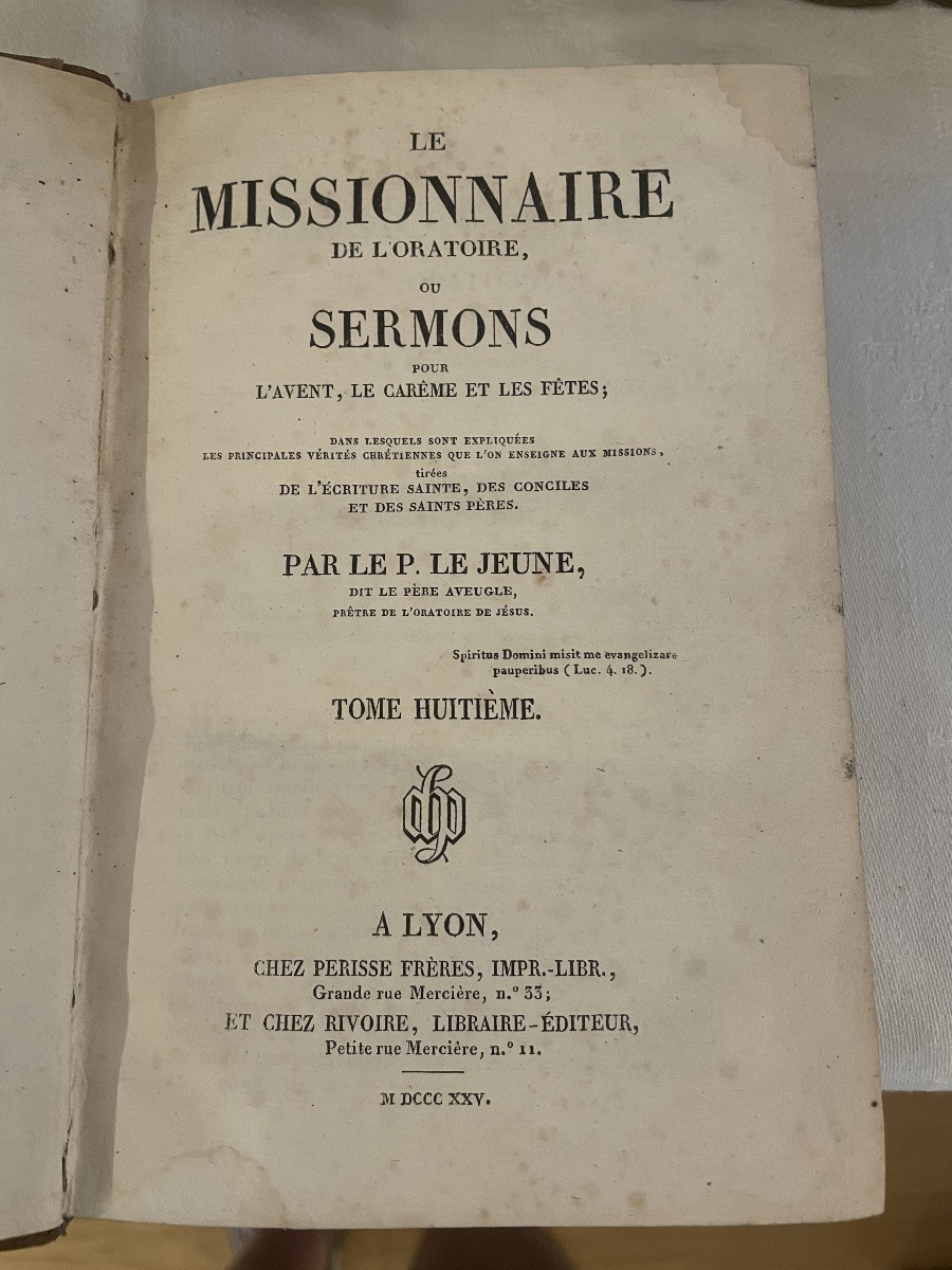 Le Missionnaire De l'Oratoire Où Sermons 13 Volumes XIX Siècle-photo-3