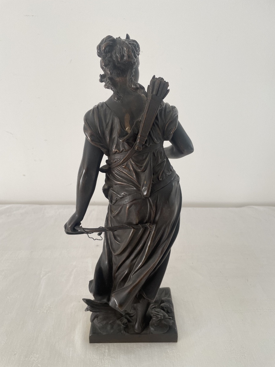 Bouret Eutrope (1883-1906) Diane Chasseresse Bronze-photo-4