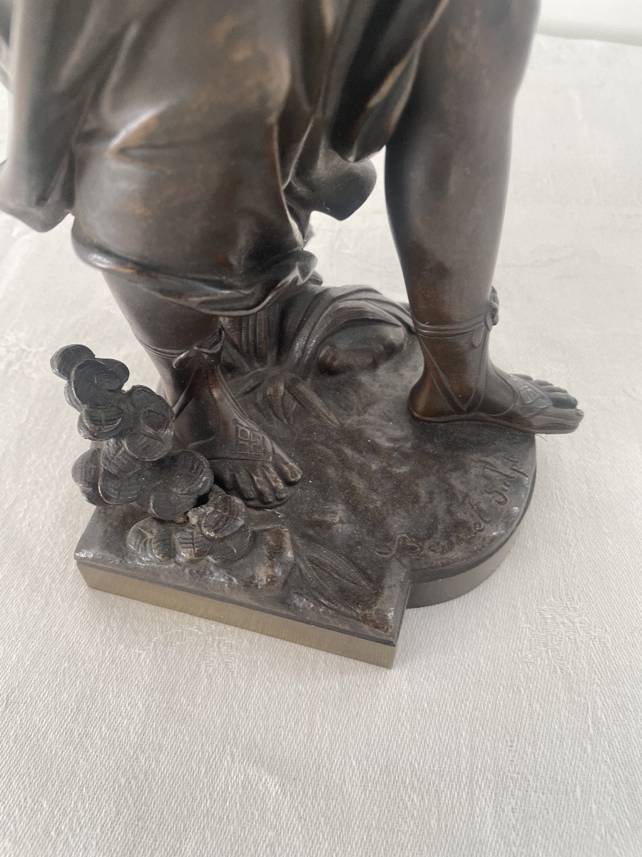 Bouret Eutrope (1883-1906) Diane Chasseresse Bronze-photo-1