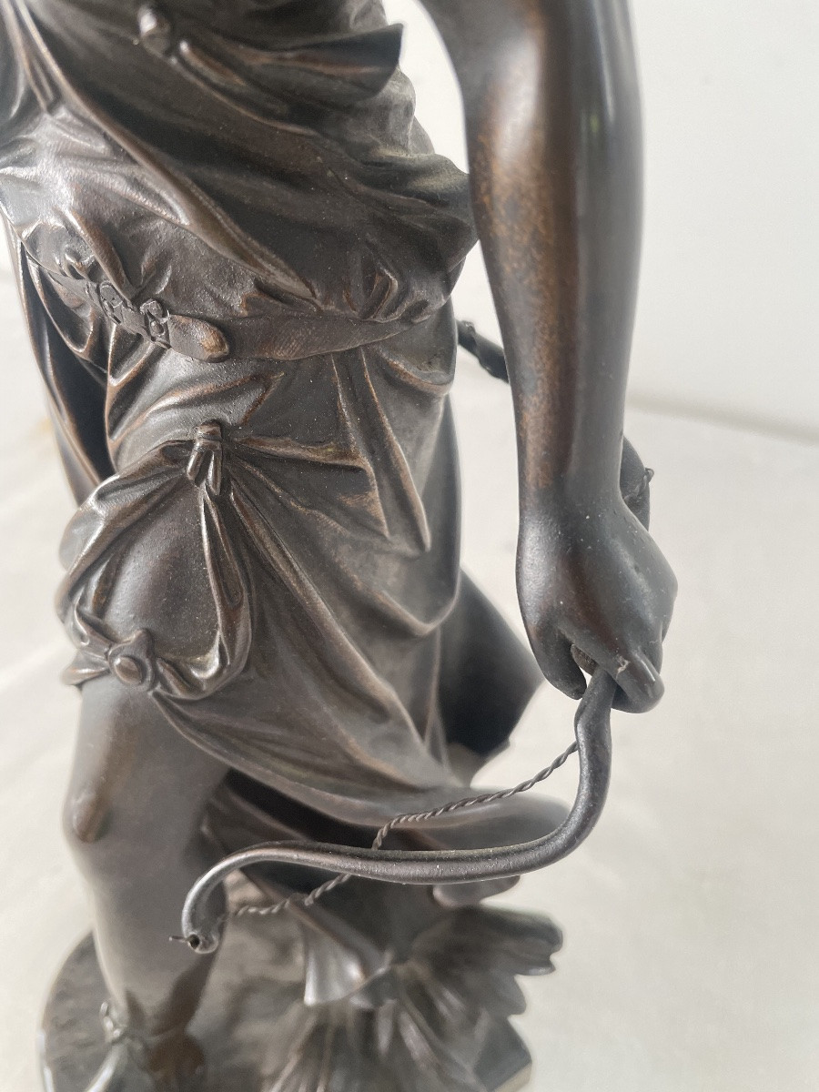 Bouret Eutrope (1883-1906) Diane Chasseresse Bronze-photo-4