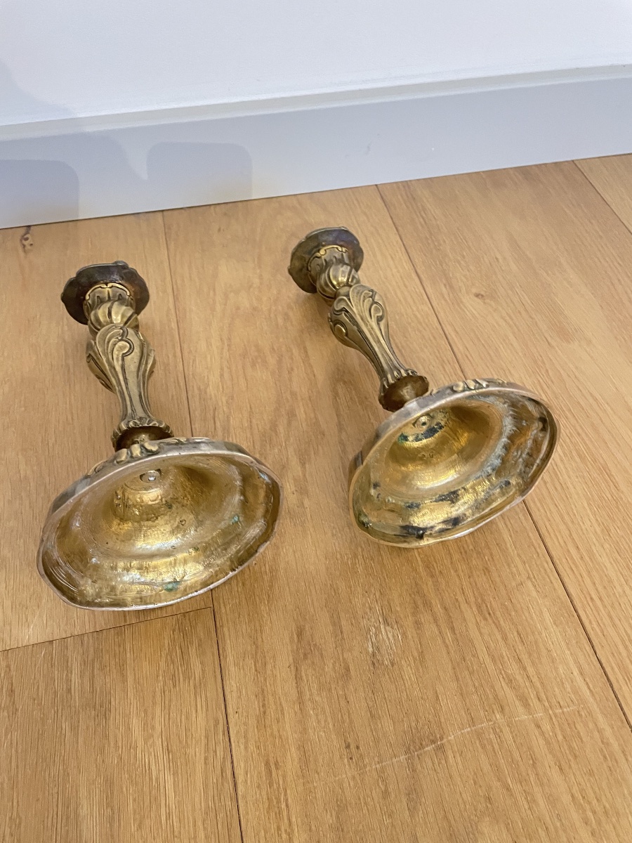 Pair Of Louis XV Bronze Candlesticks -photo-4